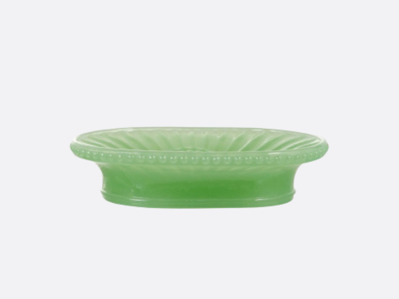 Embossed Milk Glass Footed Soap Dish - Mint