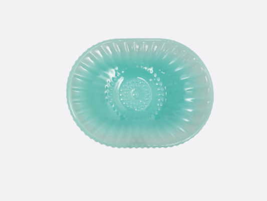 Embossed Milk Glass Footed Soap Dish - Blue