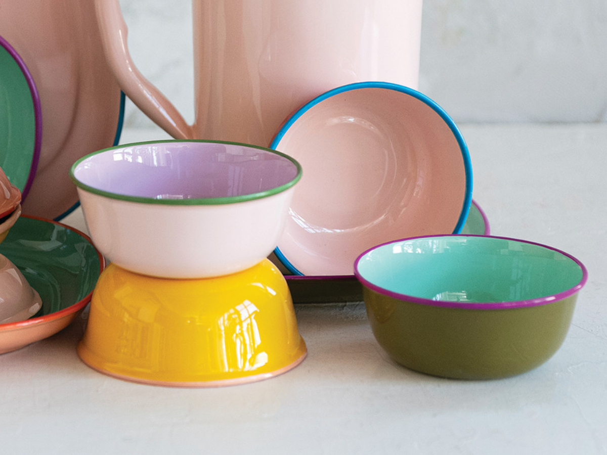 Enameled Stainless Steel Bowl - Yellow