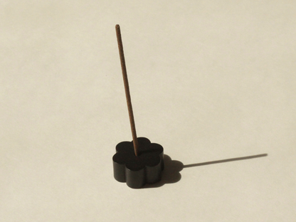 Black Flower Brass Incense Holder