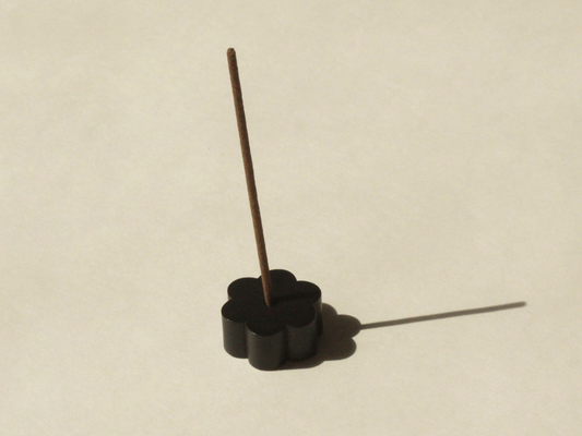 Black Flower Brass Incense Holder