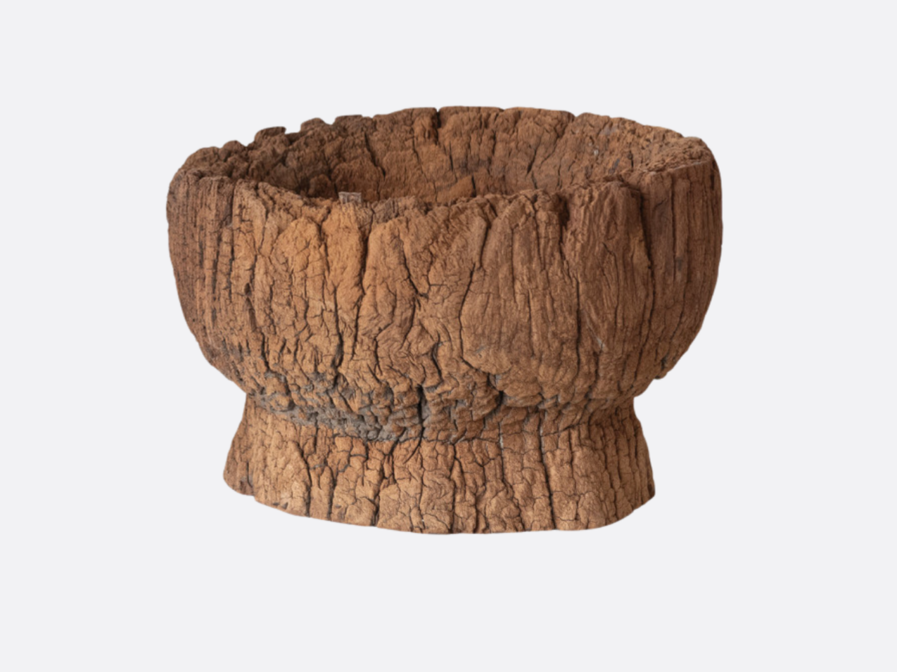 Found Carved Wood Mortar Bowl