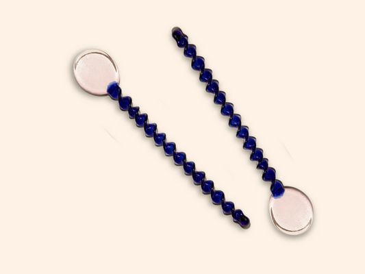 Glass Stirring Spoon - Pink & Blue
