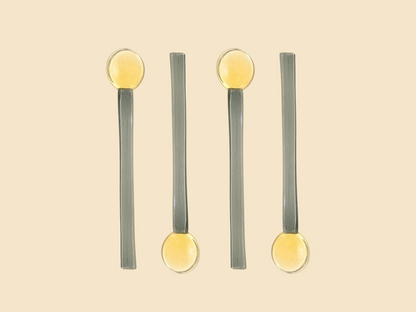 Glass Stirring Spoon - Yellow & Grey