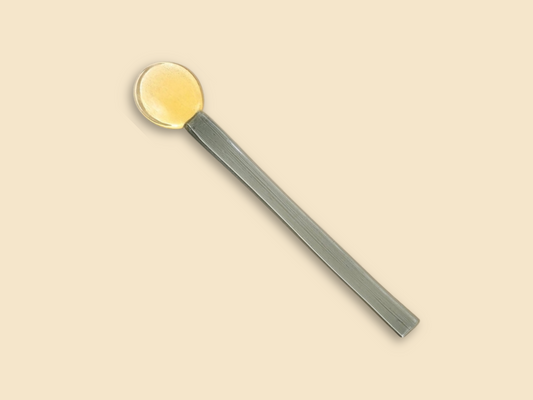 Glass Stirring Spoon - Yellow & Grey