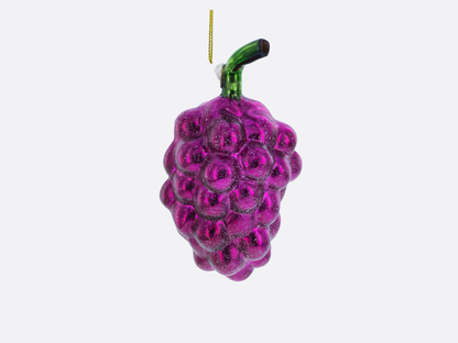 Purple Grapes Glass Ornament