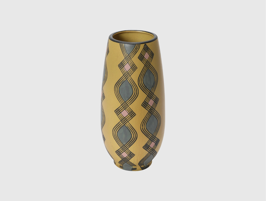 Hand-Painted Stoneware Vase