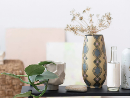 Hand-Painted Stoneware Vase