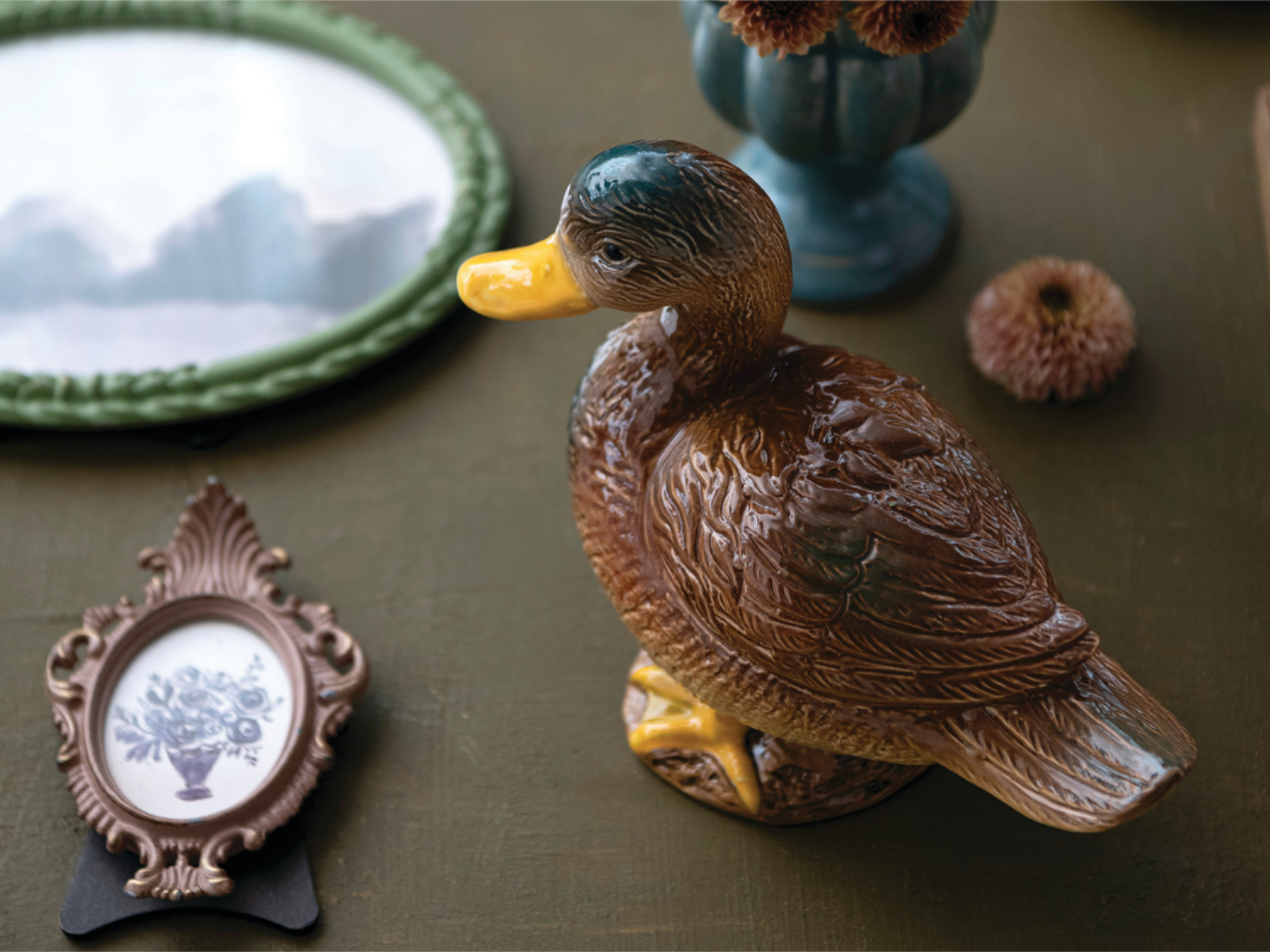 Hand-Painted Stoneware Mallard