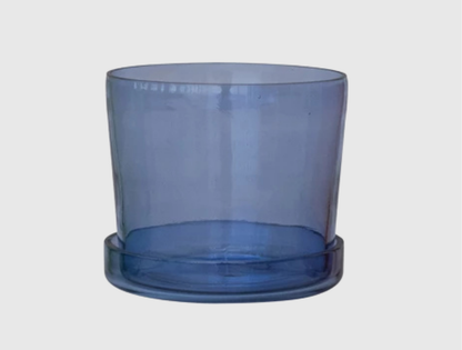 Recycled Hand-Blown Glass Pot
