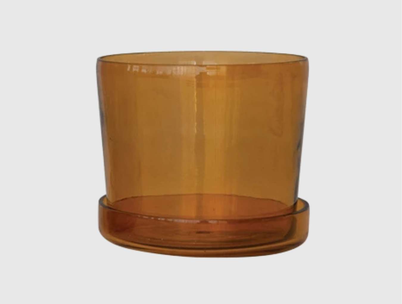 Recycled Hand-Blown Glass Pot