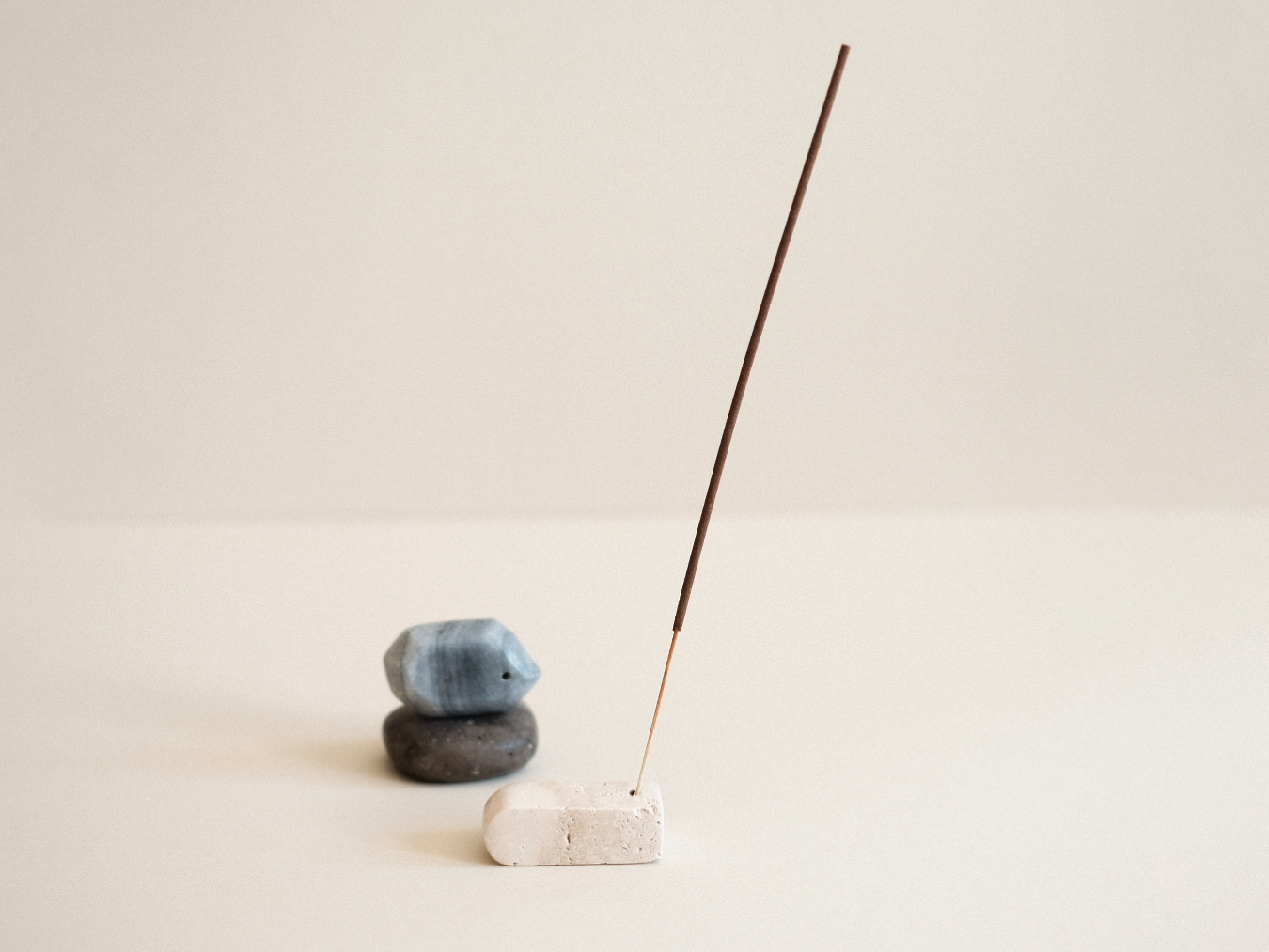 Incense Holder - Natural Travertine