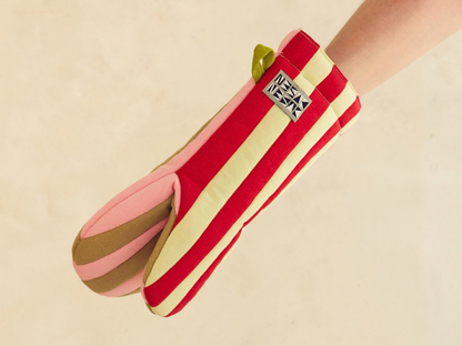 Oven Mitt - Ladybug Stripe Quilted