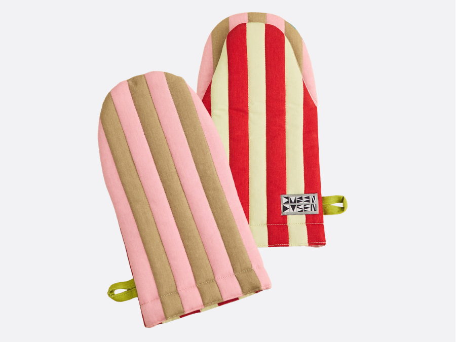 Oven Mitt - Ladybug Stripe Quilted