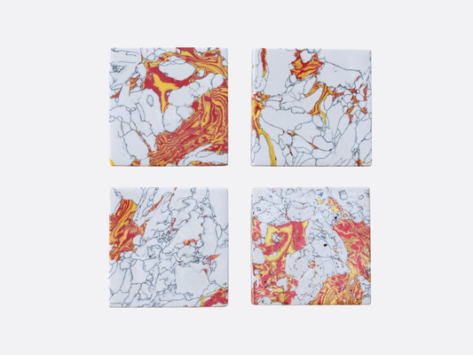 Stone & Resin Coasters - Set of 4