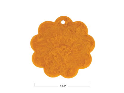 Marbled Resin Scalloped Cheese/Serving Board