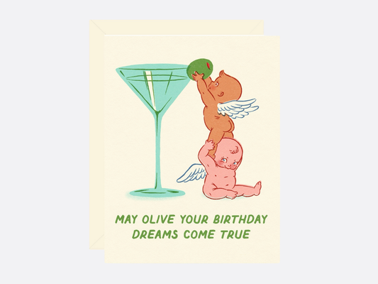 Martini Olive Dream - Birthday Greeting Card