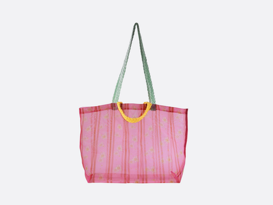 Mesh Market Bag - Floral Stripe