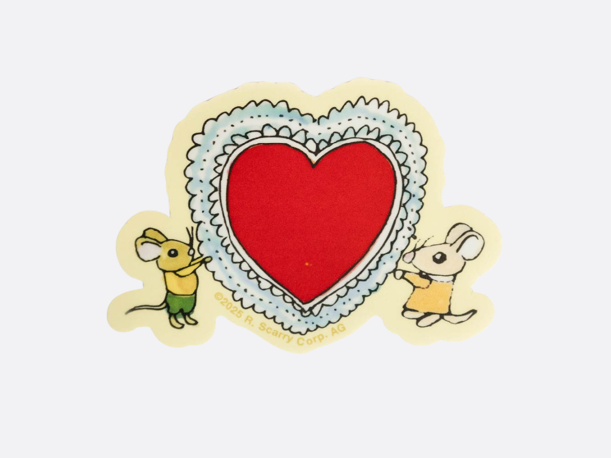 3P4 X Richard Scarry® -  Valentine - Mice Heart Sticker
