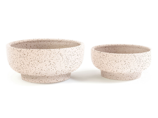 Pedestal Bowl - White Sesame
