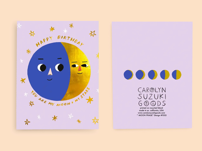 Moon Phases - Birthday Card