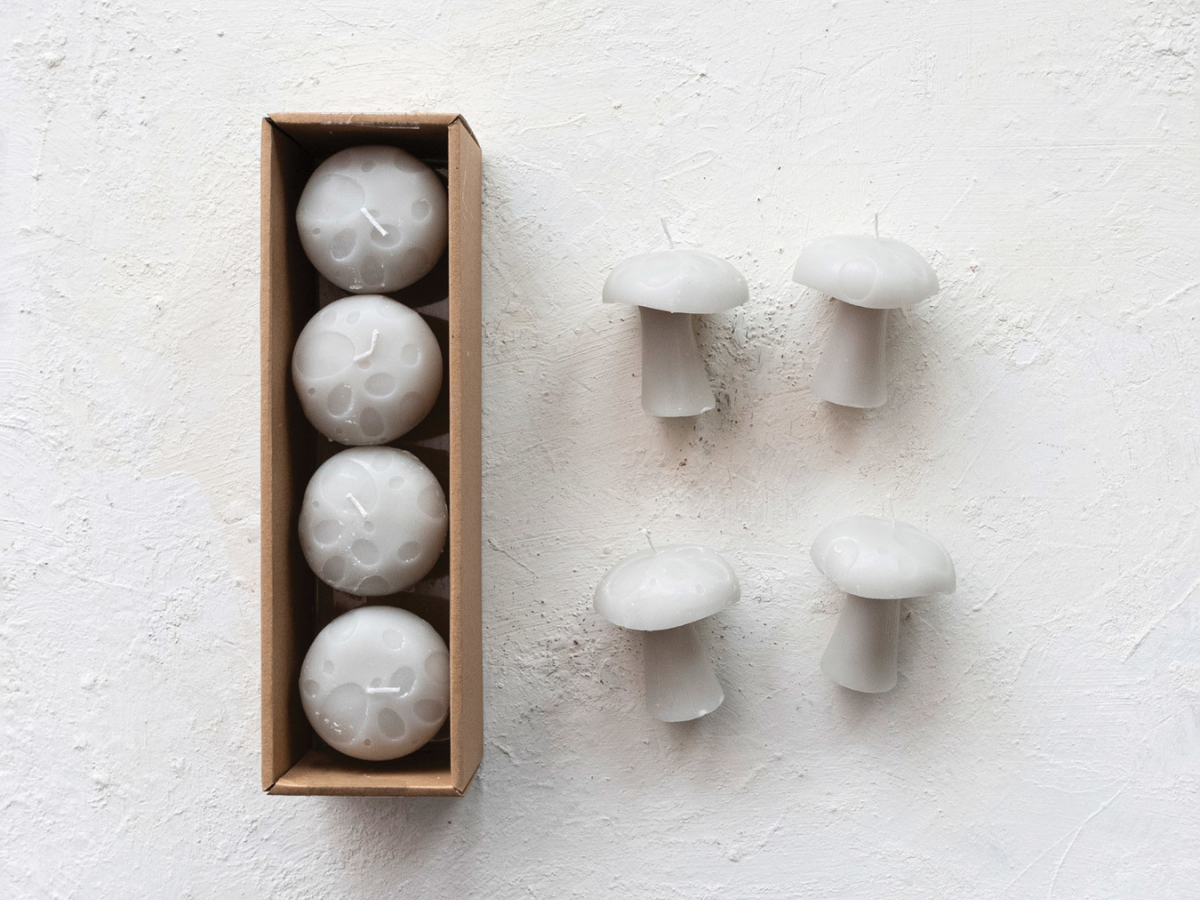 Mushroom Shaped Candles - Set of 4