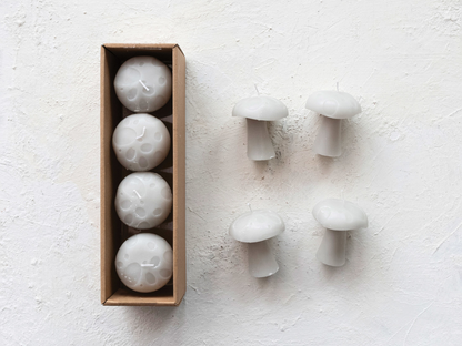 Mushroom Shaped Candles - Set of 4