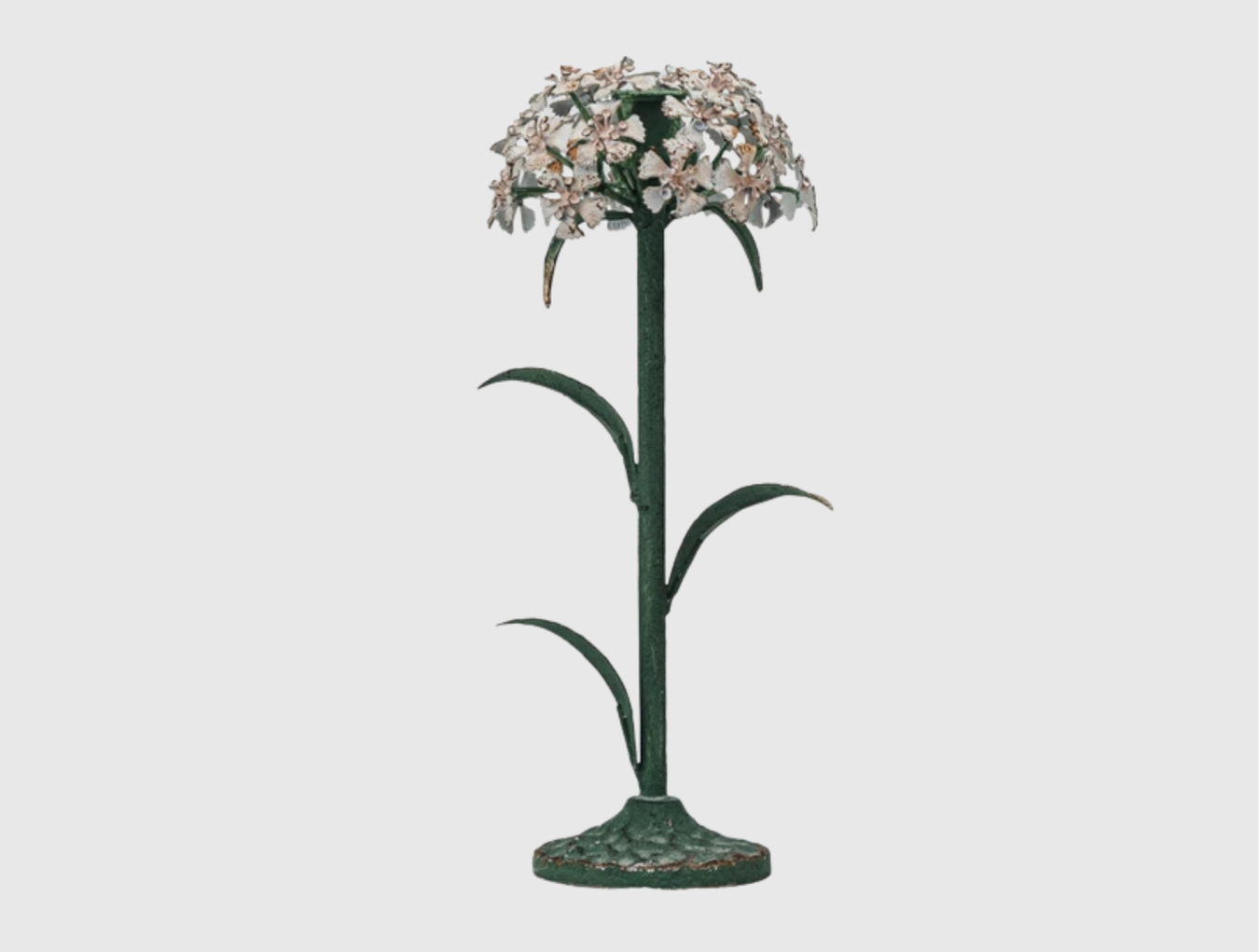Painted Metal Floral Taper Holders