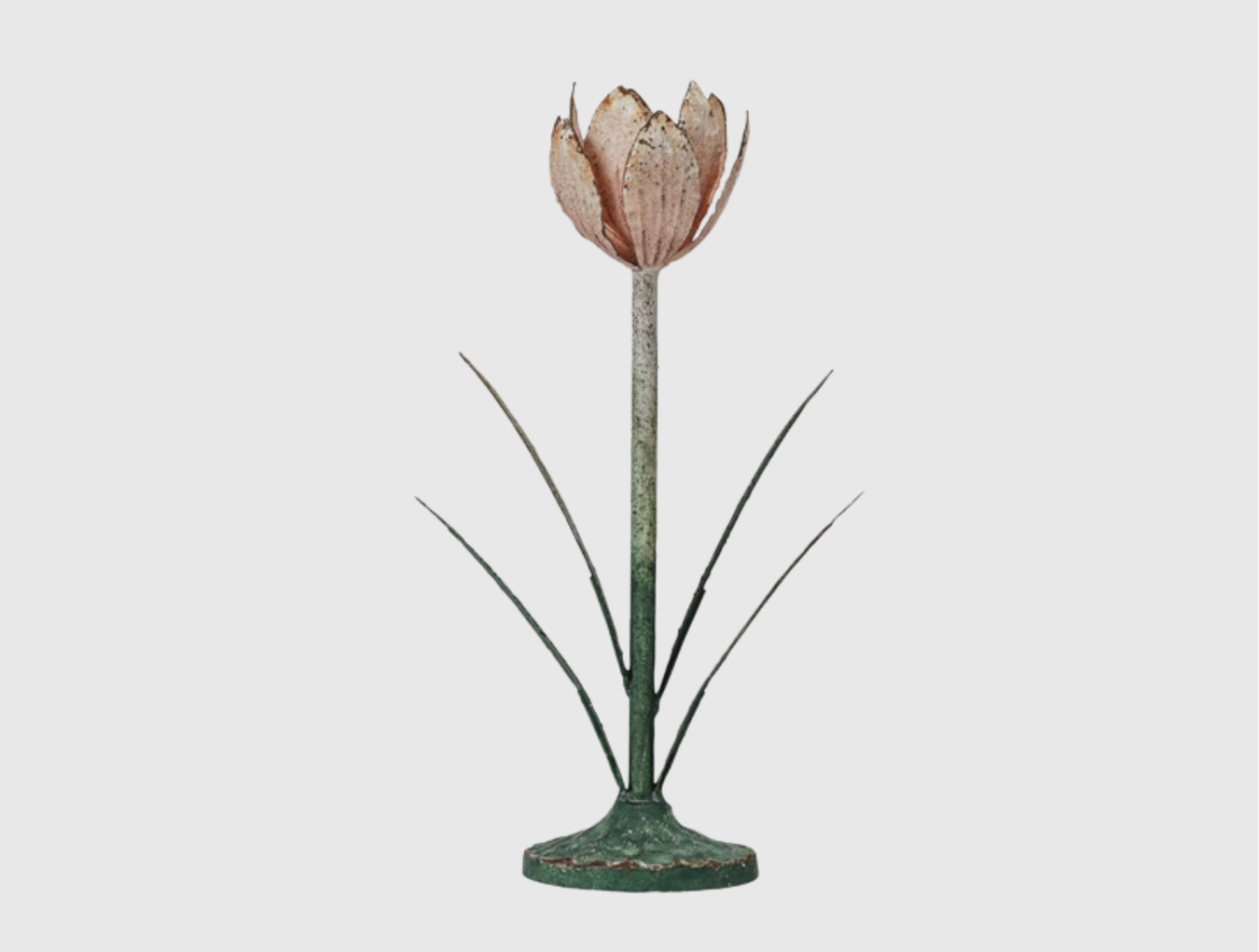 Painted Metal Floral Taper Holders