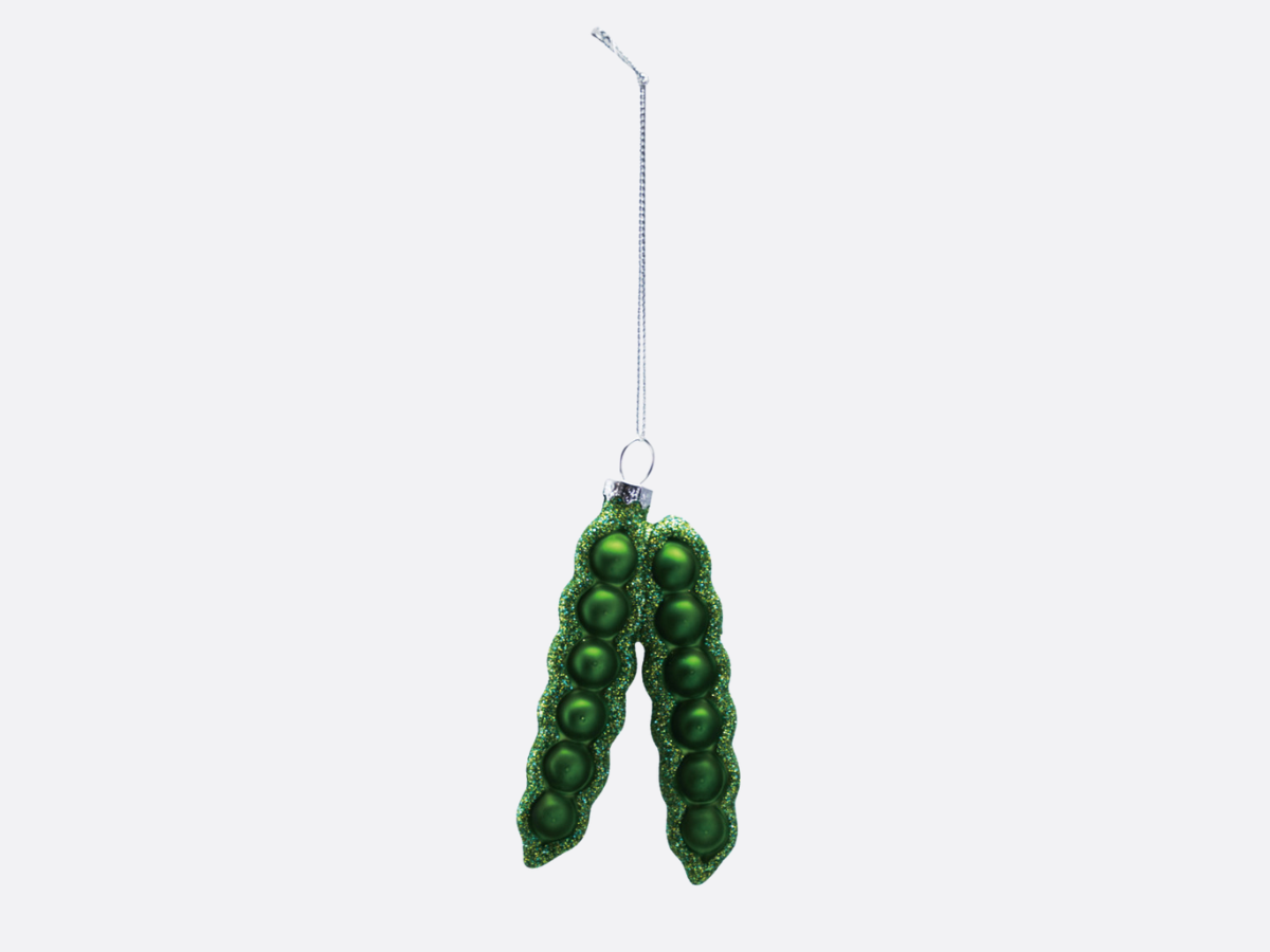 Glass Pea Pod Ornament