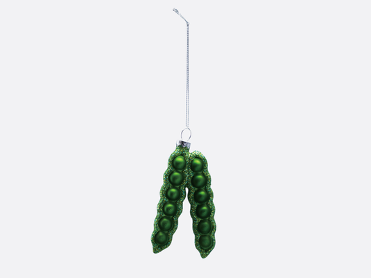 Glass Pea Pod Ornament