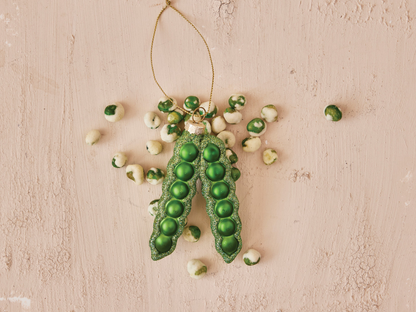 Glass Pea Pod Ornament