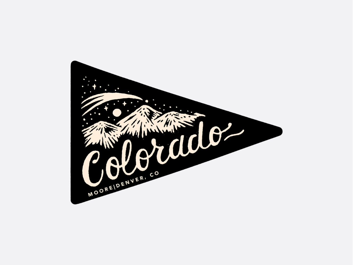 Colorado Night Pennant - Sticker