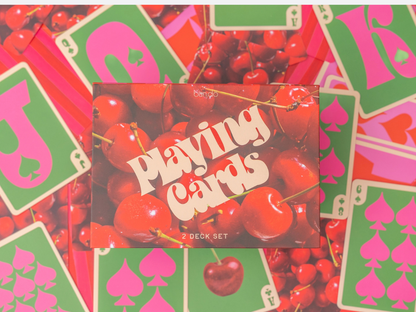Playing Card Set - Cherry Stripe