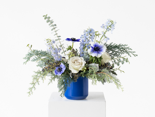 Prussian Blue Flower Arrangement