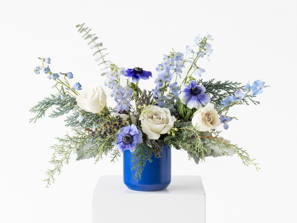 The Blue Crinkle Cookie Flower Arrangement