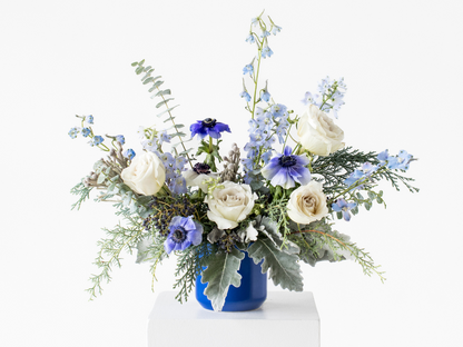 The Blue Crinkle Cookie Flower Arrangement