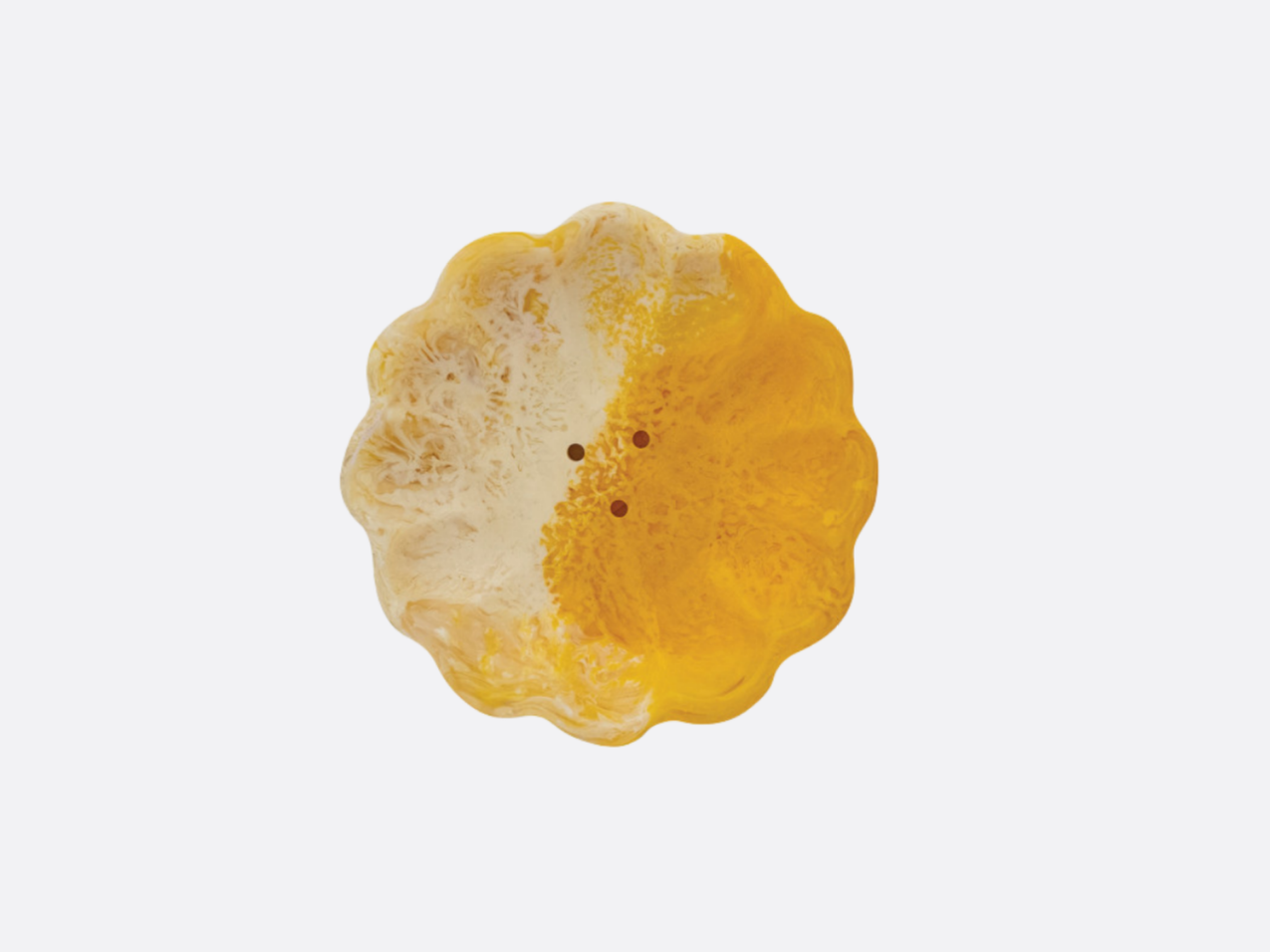 Marbled Flower Soap Dish - Yellow