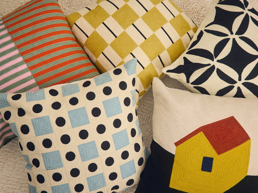 Rivet Embroidered Pillow