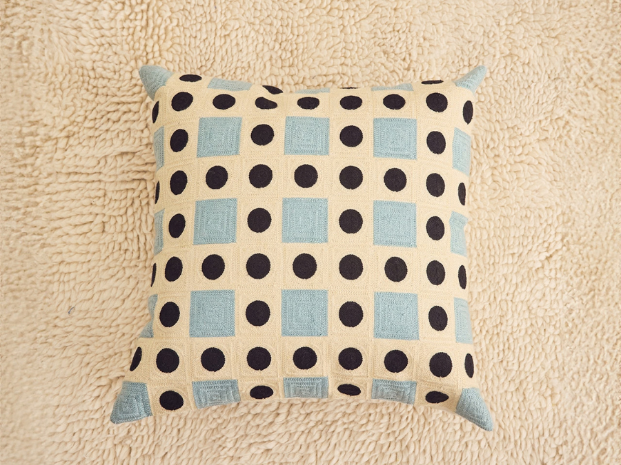 Rivet Embroidered Pillow