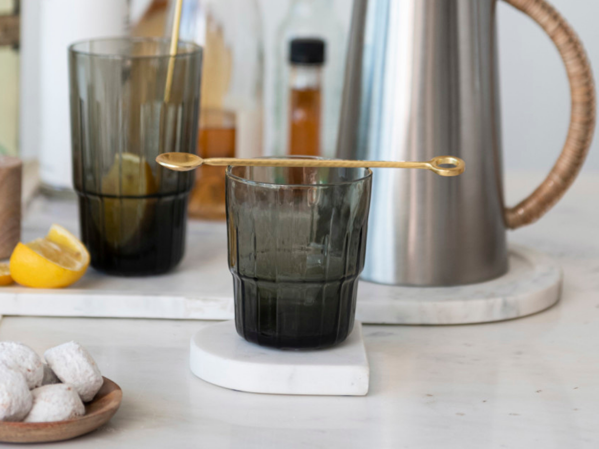 Scandinavian 12oz Grey Drinking Glass