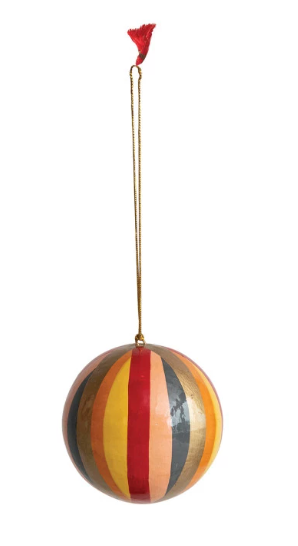 Paper Mache Ball Ornament 3"
