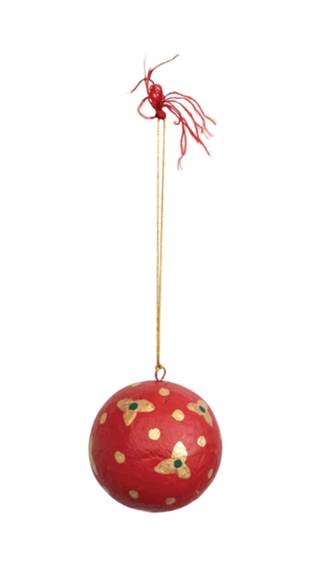 Hand-Painted Ball Ornament 3"