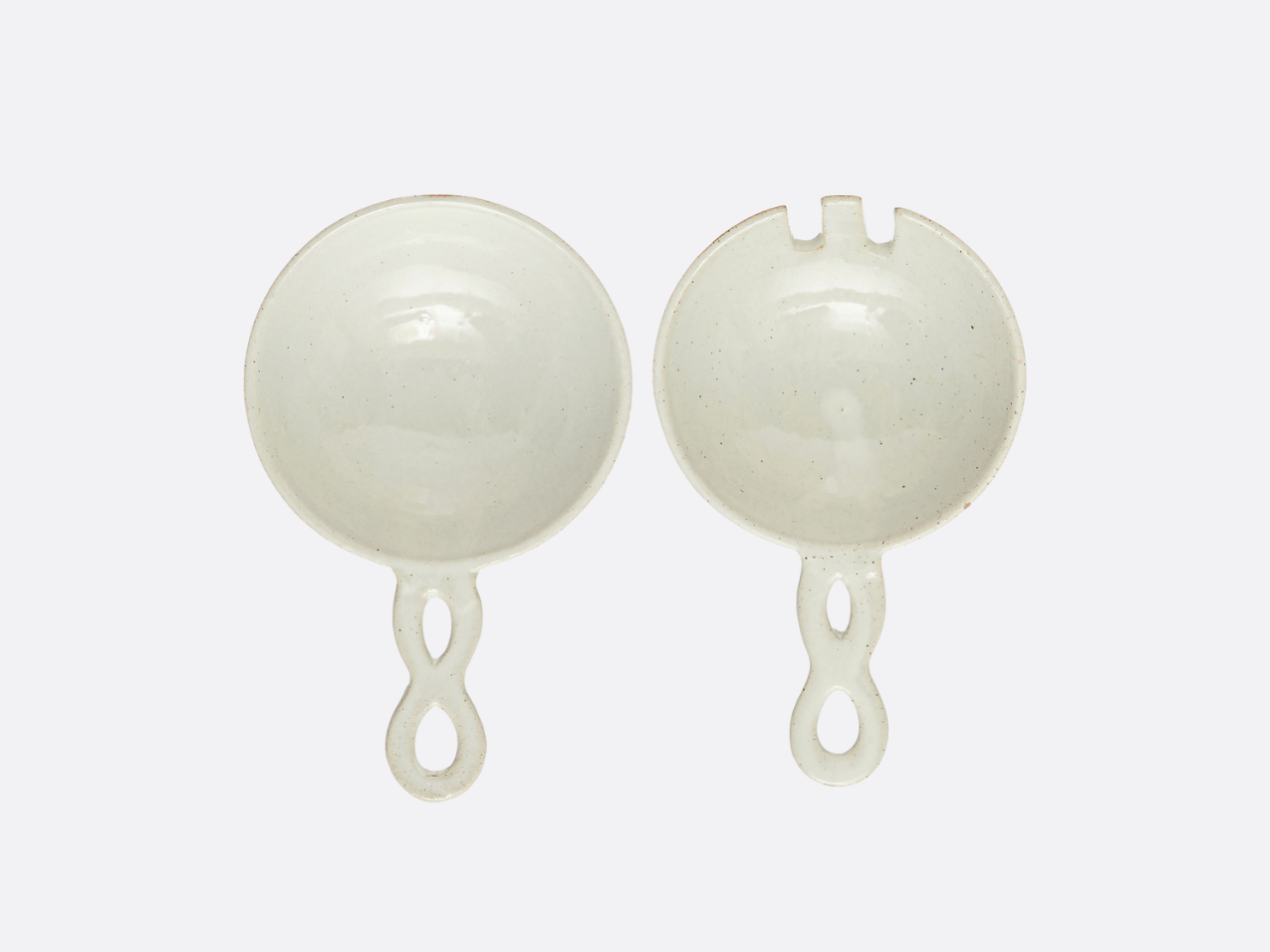 Stoneware Serving Utensils With Twisted Handles - Set of 2