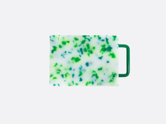 Small Cutting Board with Handle - Green/White