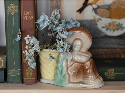 Stoneware Man in Sombrero & Cactus Vase