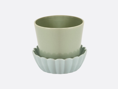 Green Springvale Pot with Saucer