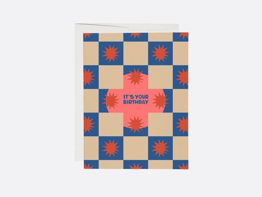 Squares + Bursts - Birthday Card