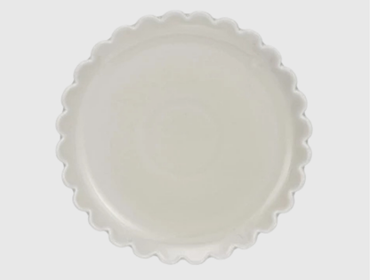 Stoneware Plate With Scalloped Edge