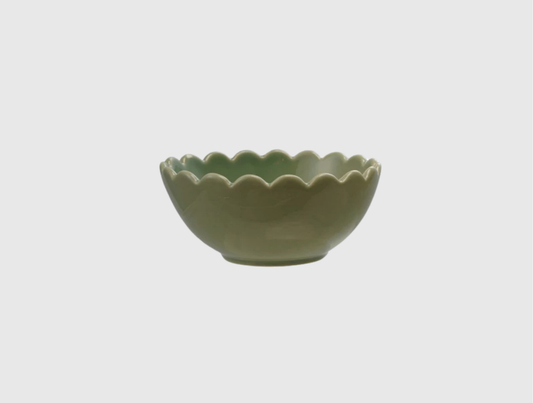 Stoneware Bowl With Scalloped Edge